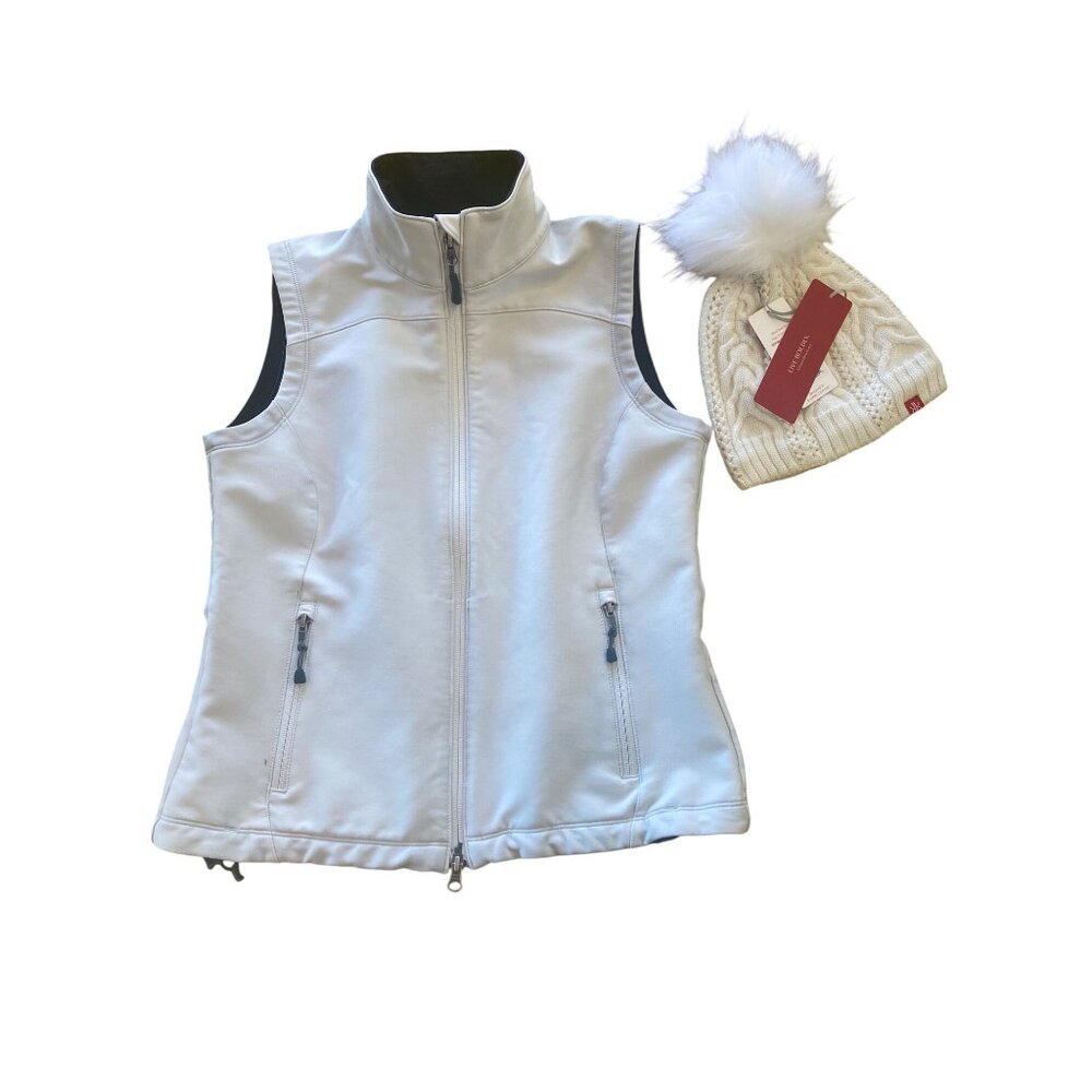 Ibex Softshell Vest Climawool Womens M Merino Wool Blend Ivory Stretch Outdoor - Picture 3 of 13